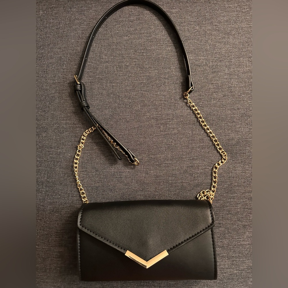 Black leather crossbody bag